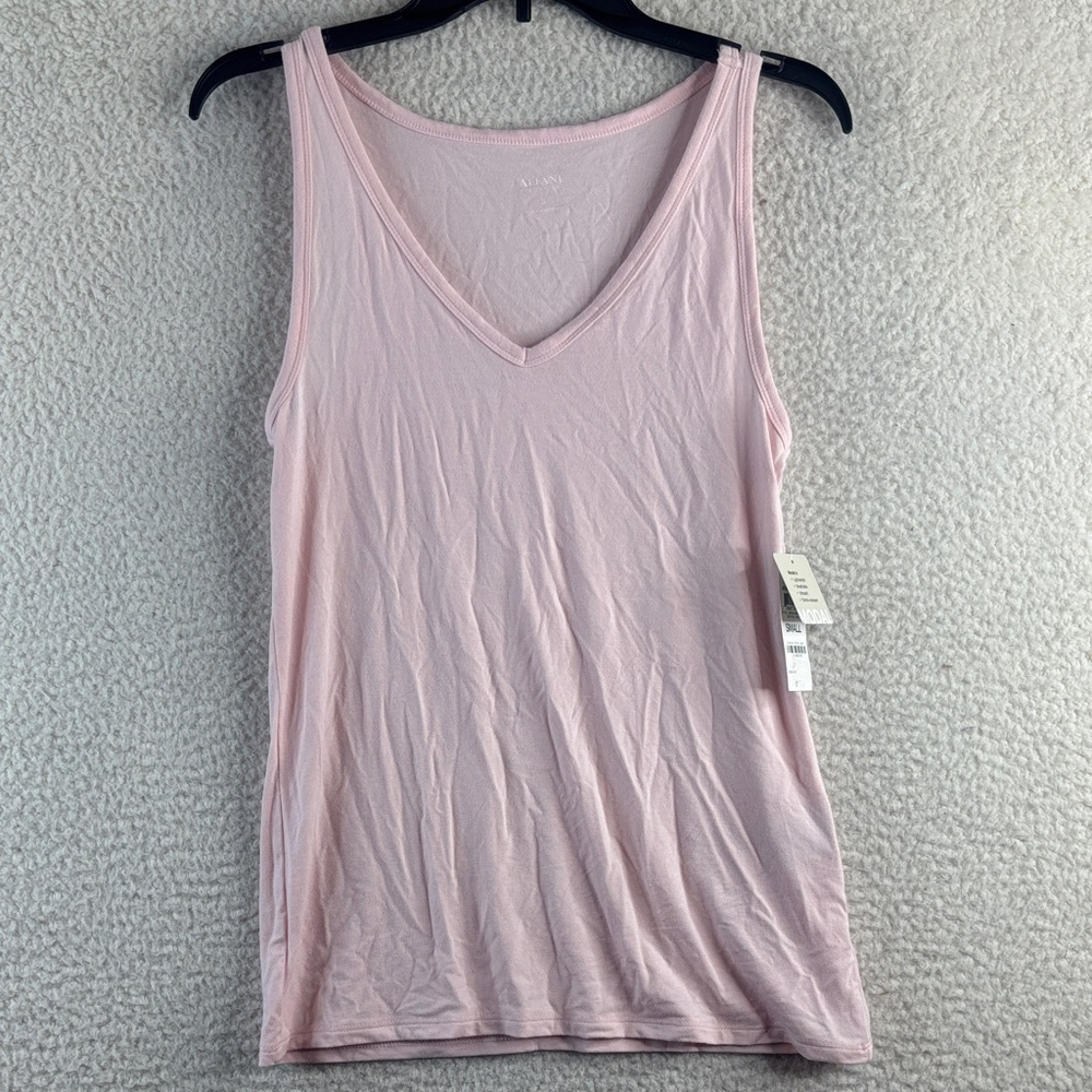 NWT Alfani Womens Light Pink V-Neck Sleeveless Ultra Soft Modal Tank Top S SMALL